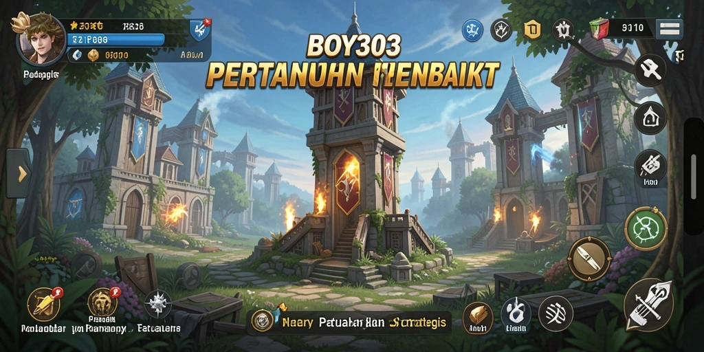 Tampilan gameplay menara pertahanan yang menarik dan strategis.