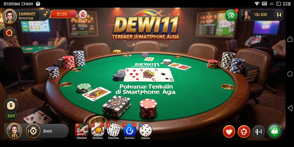Tangkapan layar gameplay DEWI11 menampilkan aksi Poker yang mendebarkan.