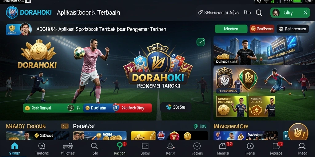 Screenshot gameplay <strong>DORAHOKI</strong> yang menampilkan taruhan langsung dan statistik olahraga.