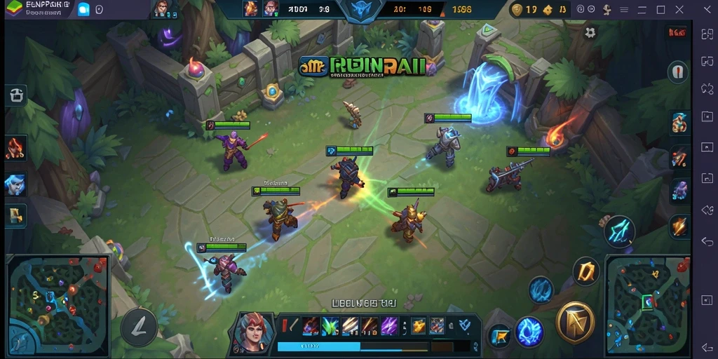 Screenshot gameplay FUNPARI menampilkan aksi seru di arena MOBA.