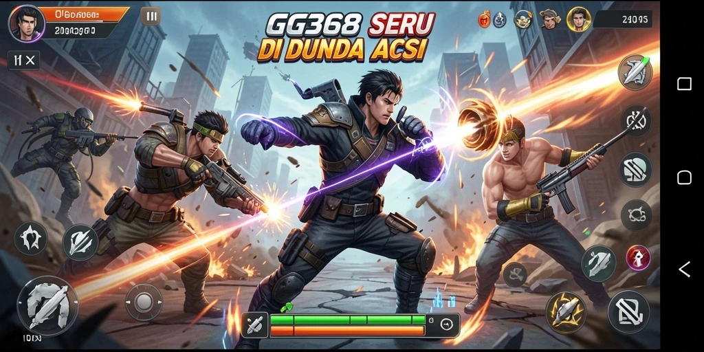 Tangkapan layar menunjukkan aksi intens dalam game GG368.