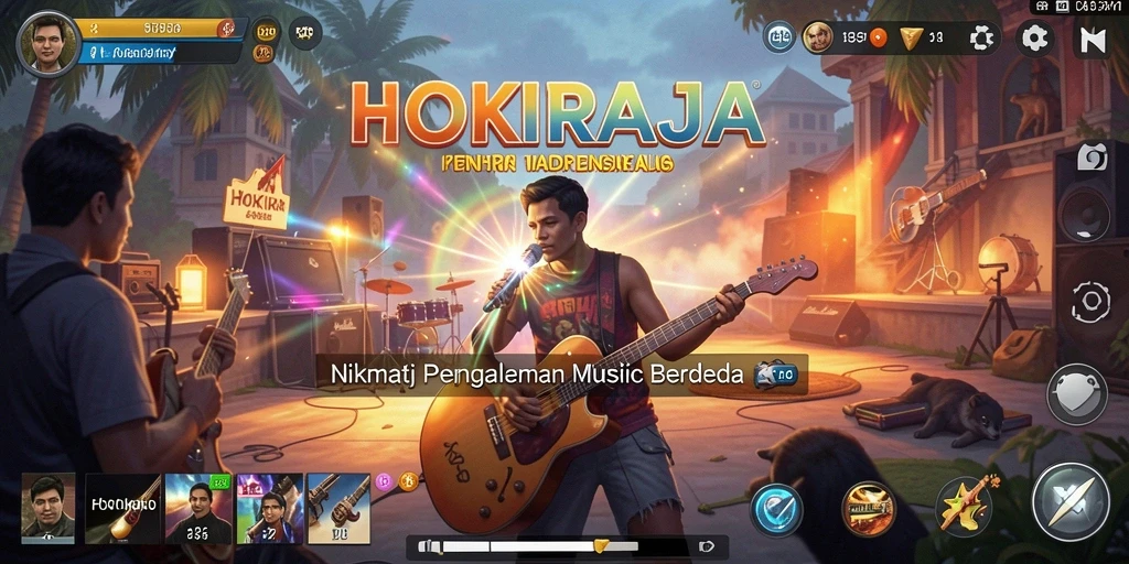 Tampilan screenshot HOKIRAJA dengan gameplay musik interaktif.