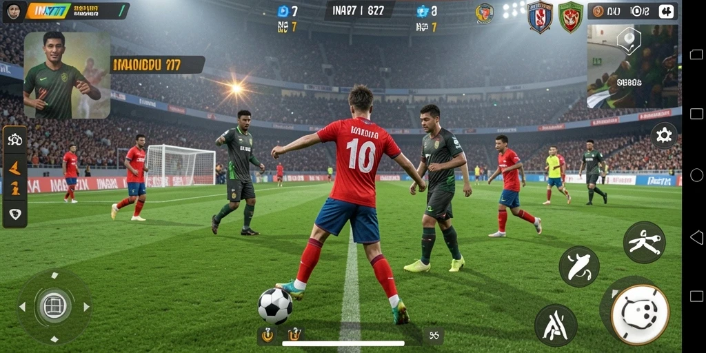 Tampilan utama <strong>INA777</strong> menampilkan gameplay sepak bola yang mendebarkan.