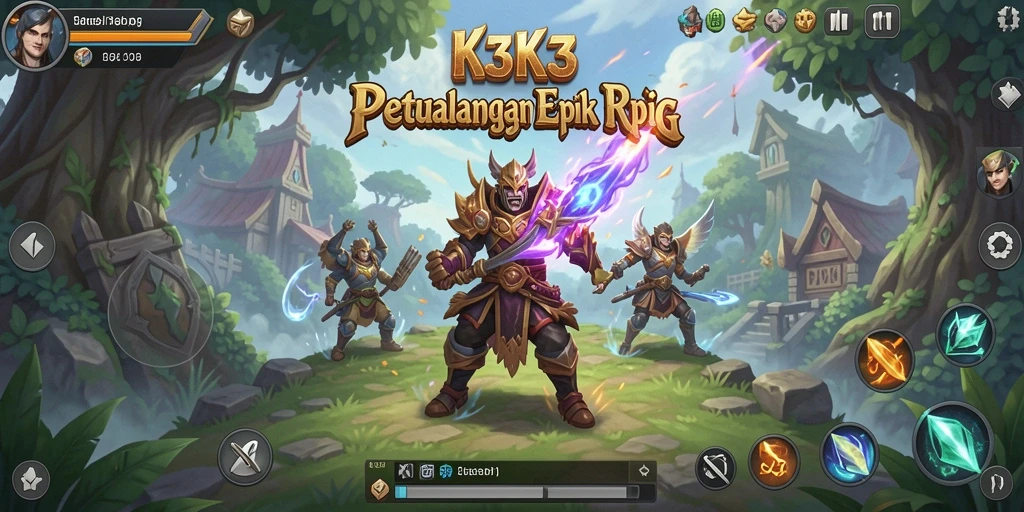 Tampilan gameplay K3K3 yang menampilkan pertarungan epik.