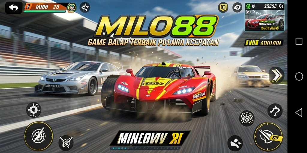 Gameplay Racing mendebarkan dengan grafik dan kontrol responsif.