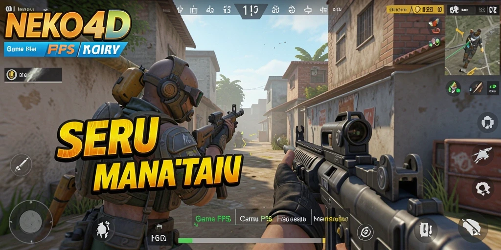 Screenshot gameplay NEKO4D menampilkan pertarungan intens dalam mode FPS.
