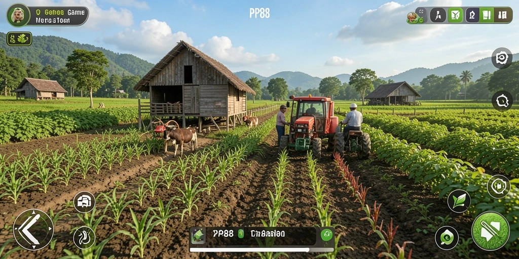 Gameplay PP88 yang seru dengan berbagai aktivitas pertanian.