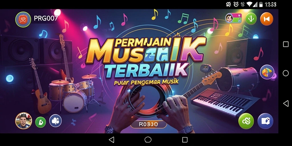 Tampilan menarik dari gameplay PRG007 yang penuh musik.