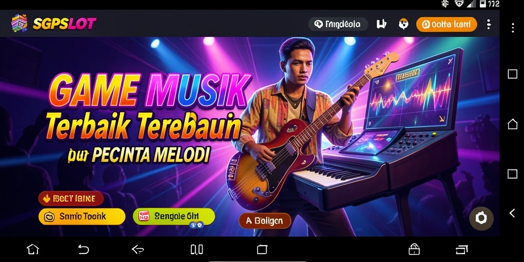Screenshot gameplay SGPSLOT dengan berbagai opsi musik menarik.