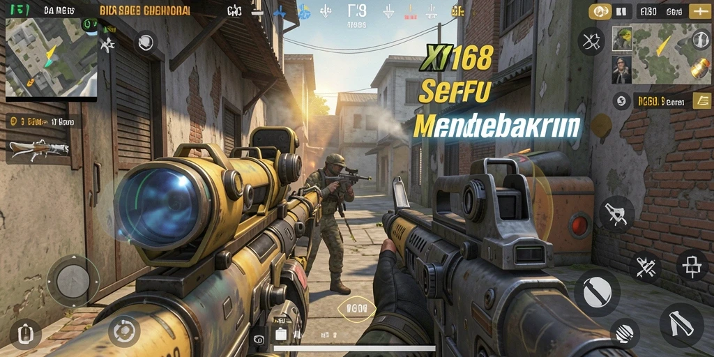 Tangkapan layar menampilkan aksi intens dalam gameplay FPS X168.
