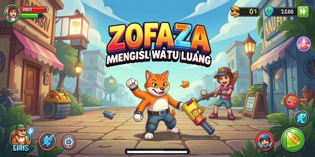 Tampilan gameplay menarik dari ZOFAZA dengan grafik penuh warna.